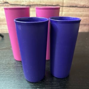 Tupperware Set Of 4 Purple Tumblers 115-10 And 107-51